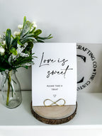 Reception card signs