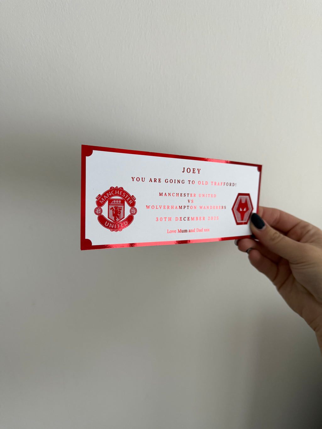 Football foil tickets