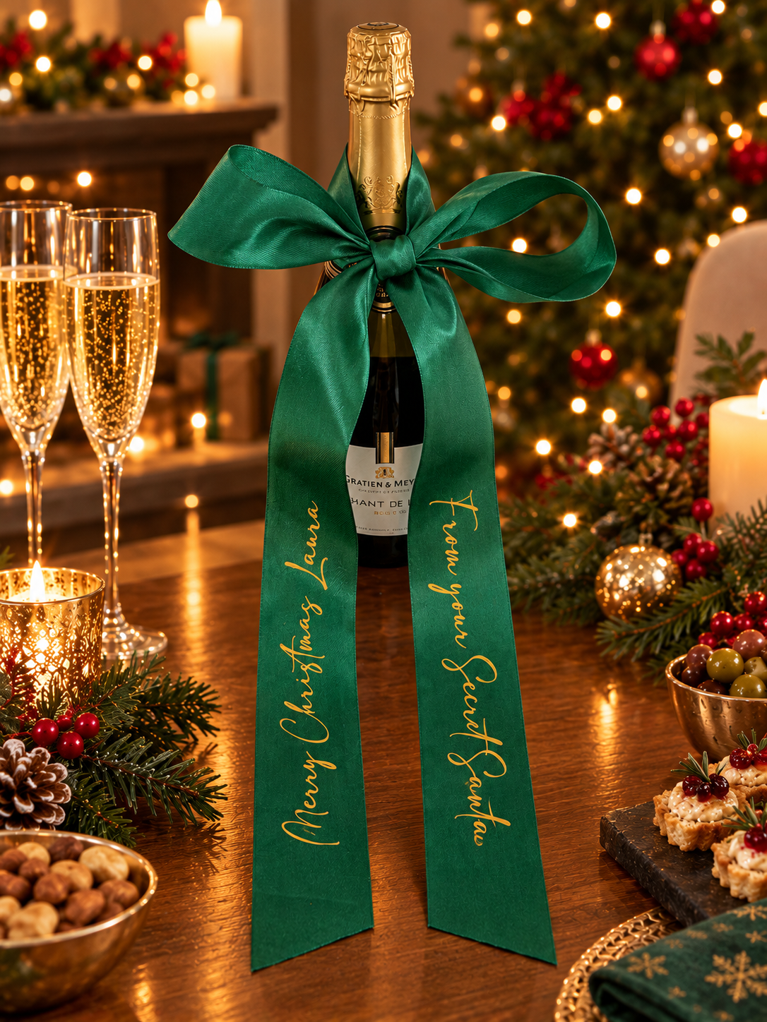 Christmas bottle bow