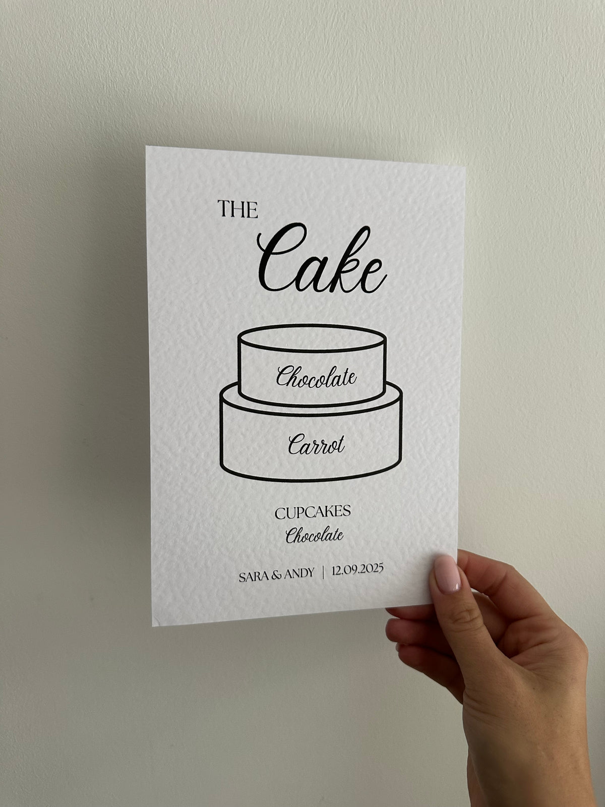 Cake menu
