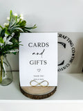 Reception card signs